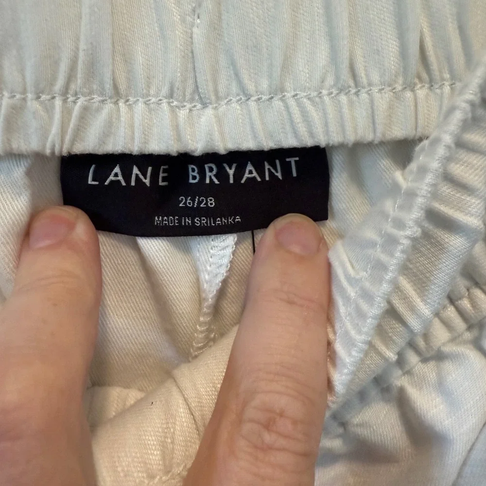 Lane Bryant Women's Soft Slub Capri Pants Plus Size 26/28‎ White Mid-Rise NWT - Picture 4 of 9